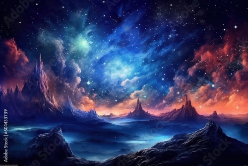 AI Generated Fantasy Universe Starry Sky background © NikahGeh