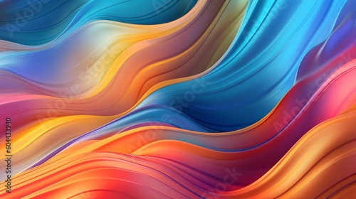 Generative AI's Homage to Starowieyski: Abstract Wavy Colorfield Wallpaper with Photorealistic Details photo