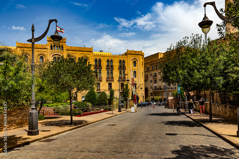 Beirut, the capital city of Lebanon. Old town - Facade of the Beirut City Hall
