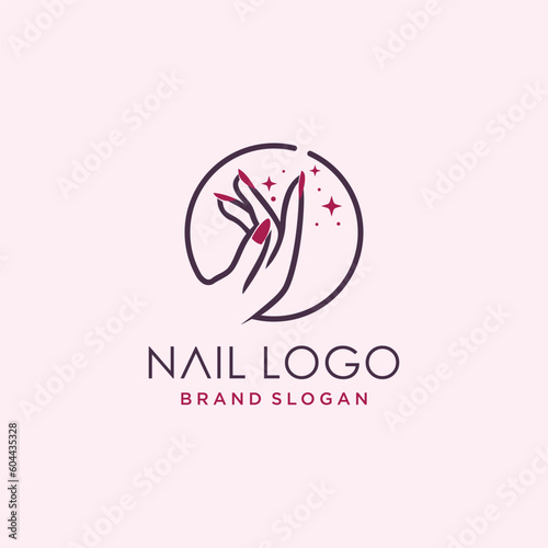 Nail polish logo design for beauty care