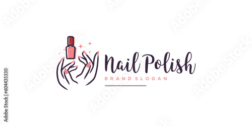 Nail polish logo design for beauty care