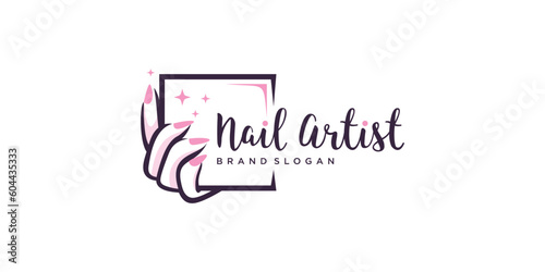 Nail polish logo design for beauty care