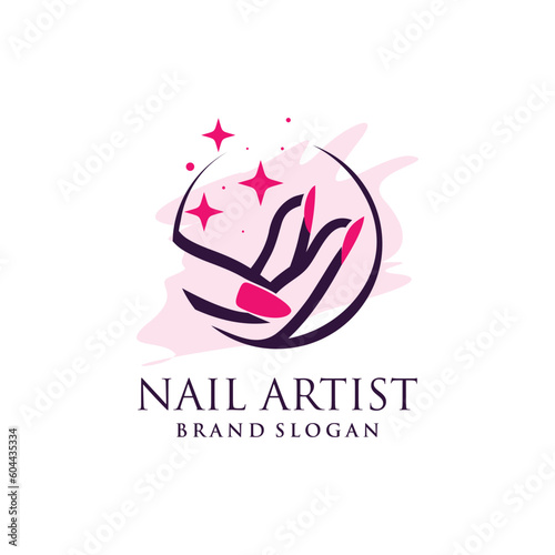 Nail polish logo design for beauty care