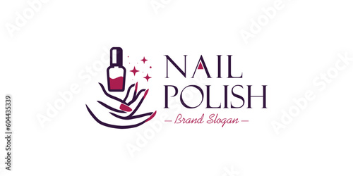 Nail polish logo design for beauty care