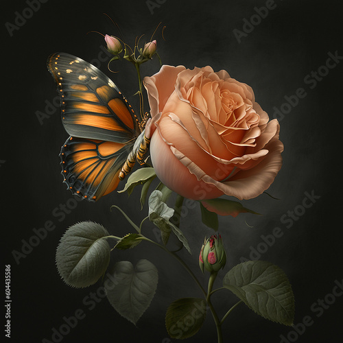 roses and butterflies wallpaper