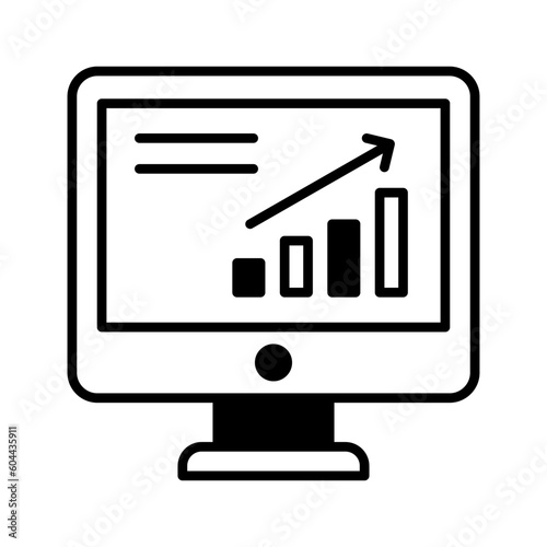 Data chart on lcd display showing vector of market analysis in modern style