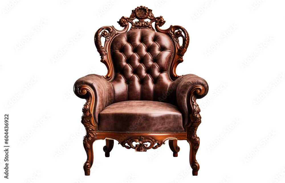 Classic armchair on transparent background. Generative AI. Classic armchair on transparent background. Generative AI.