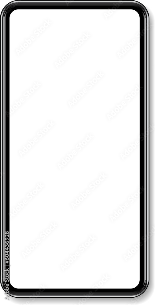 Phone mockup in front. Mobile Phone mockup. Smartphone screen white black and transparent. Smartphone mockup 