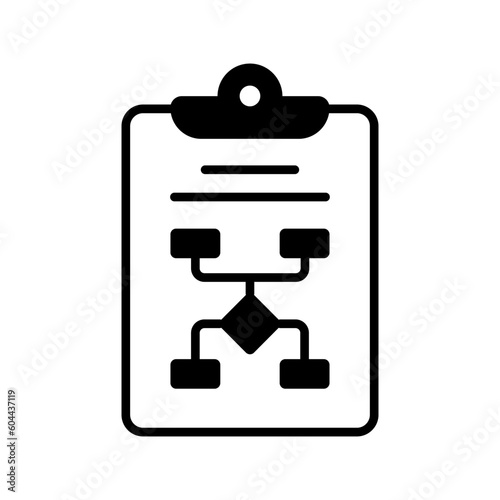 Data flow chart icon, algorithm vector in editable style, business planning