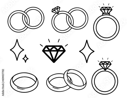 set of ring,black line