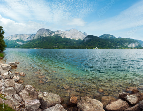Beautiful summer Alpine lake Grundlsee panorama (Austria).