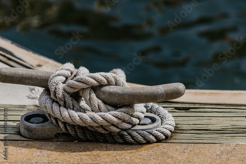  Boat cleat with rope © Christopherab