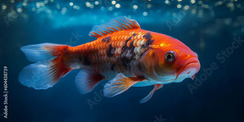 close up goldfish, koi carp in water
