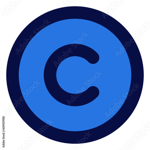 copyright filled line, outline flat business icon