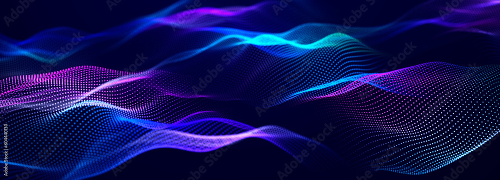 Lights background. Colored music wave. Big data digital code. Futuristic dots Illustration. 3D Lights background. Colored music wave. Big data digital code. Futuristic dots Illustration. 3D