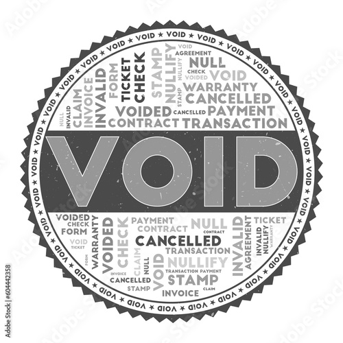 VOID word image. Void concept with word clouds and round text. Nice colors and grunge texture. Captivating vector illustration.