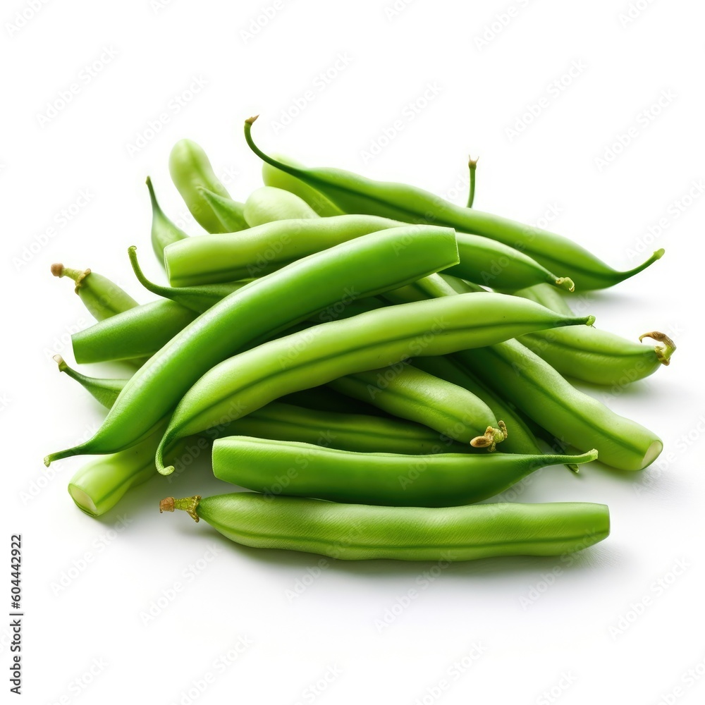 Green Beans isolated on white background (generative AI) Green Beans isolated on white background (generative AI)