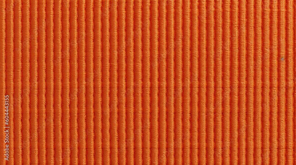 Fototapeta premium Orange Corduroy Fabric Texture Background - Textile Material - Generative AI