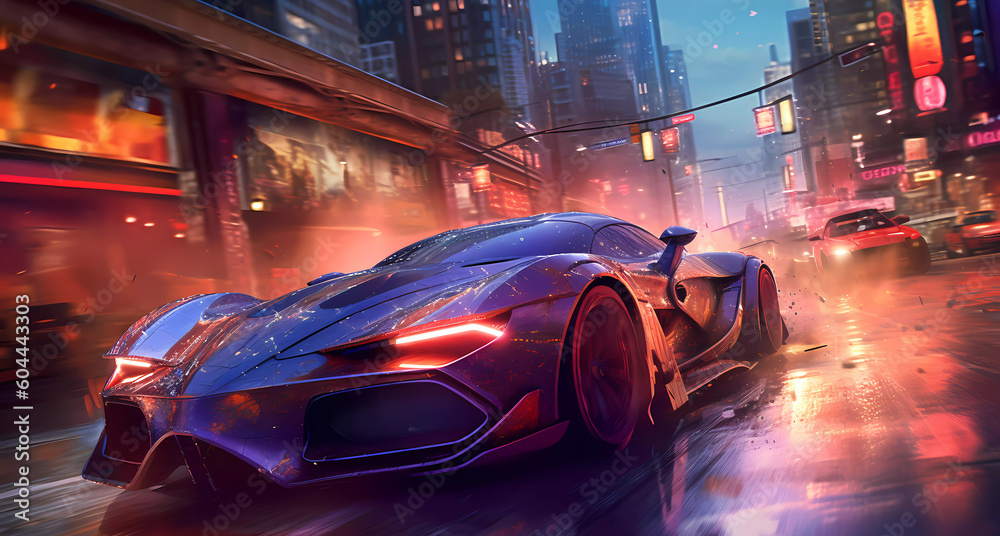 Car drifting action scene in the city at night concept art speed race , AI
Car drifting action scene in the city at night concept art speed race , AI