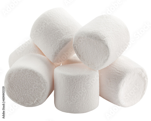 marshmallow isolated on white background, clipping path, full depth of field