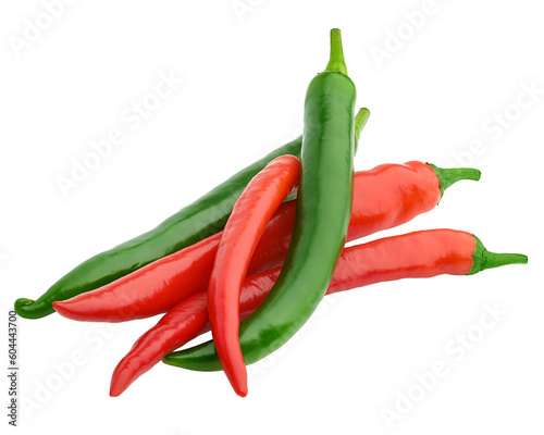 Fototapeta Naklejka Na Ścianę i Meble -  red hot chili pepper, isolated on white background, full depth of field