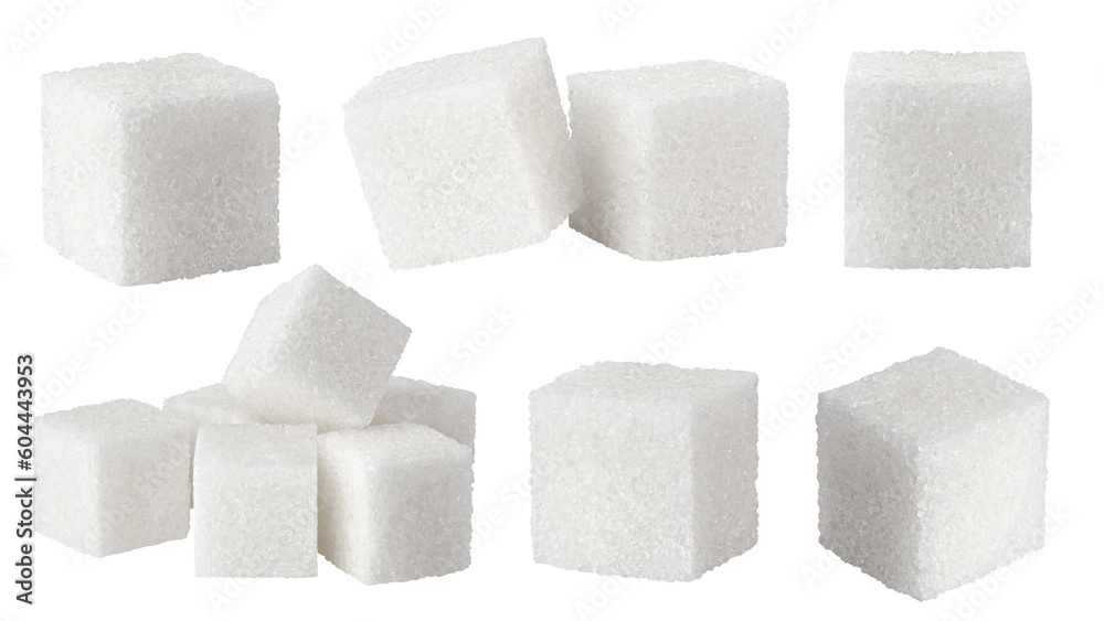 cane sugar cube isolated on white background, clipping path, full depth of field cane sugar cube isolated on white background, clipping path, full depth of field
