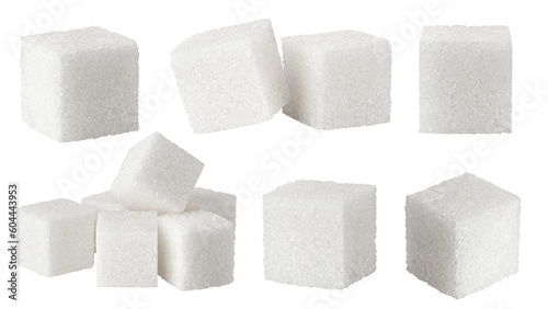 cane sugar cube isolated on white background, clipping path, full depth of field