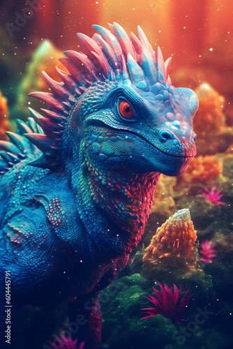 Colorful iguana - Generative AI © Leandra