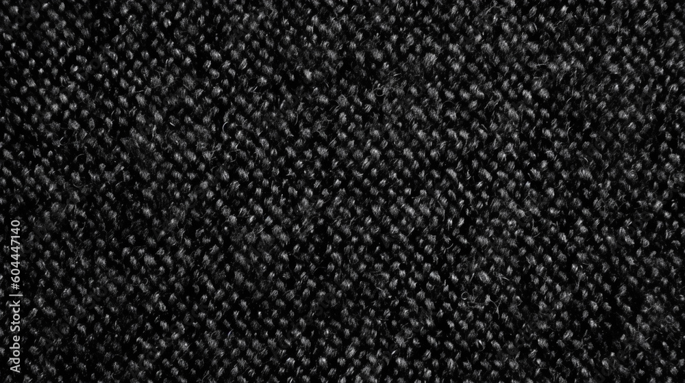 Black Tweed Fabric Texture Background - Textile Material - Generative AI Black Tweed Fabric Texture Background - Textile Material - Generative AI