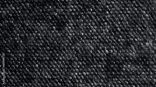 Black Tweed Fabric Texture Background - Textile Material - Generative AI