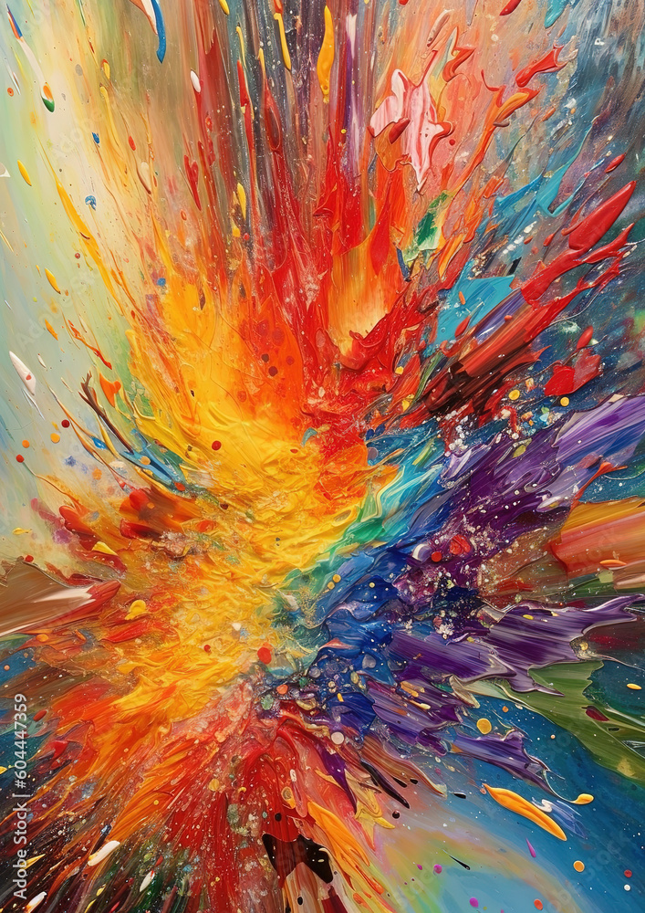 Color explosion - Abstract oil painting style, generative ai Color explosion - Abstract oil painting style, generative ai