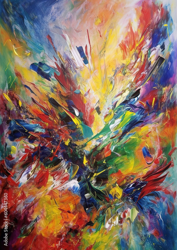 Color explosion - Abstract oil painting style, generative ai 
