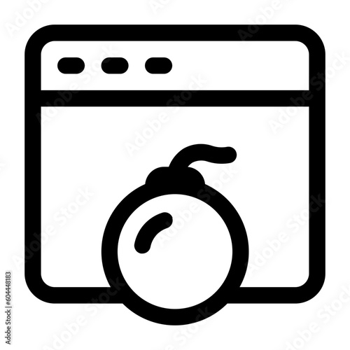 ddos browser penetration attack outline icon