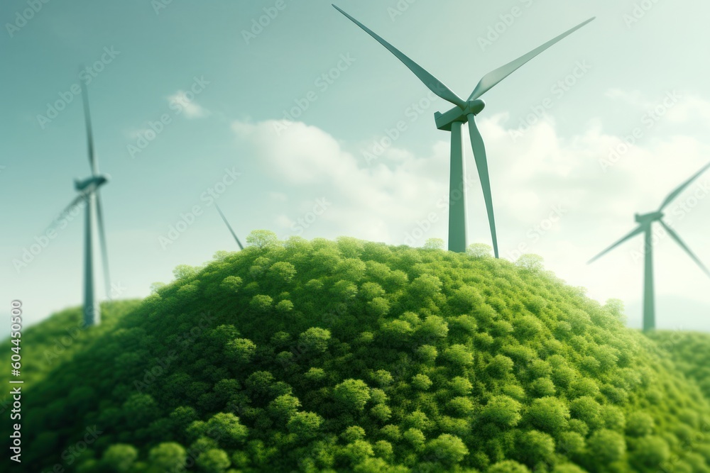 AI Generated photorealistic green energy background go green environtment background