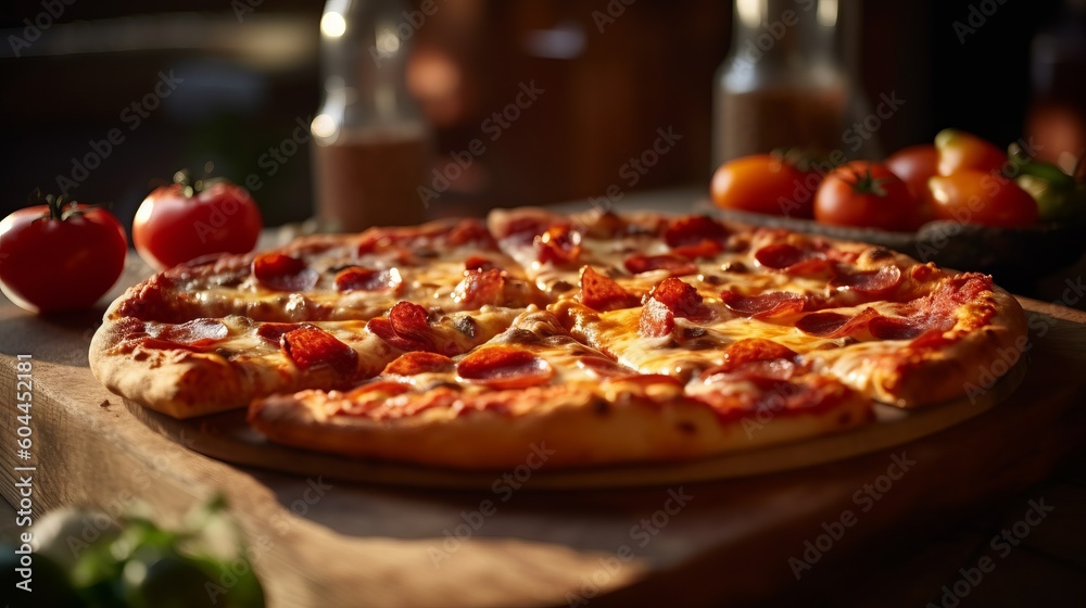 Realistic Pizza Closeup - Generative AI Realistic Pizza Closeup - Generative AI