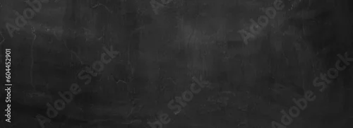 Panel kuchenny z motywem Black stone background banner. Black texture of cement. Copy sapce.Dark grey slate.Chalkboard background