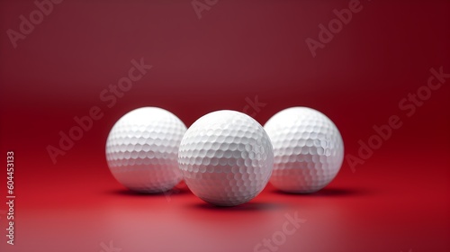 golf balls isolated on red background