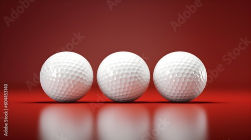 golf balls isolated on red background