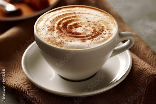 cup of cappuccino with cinnamon © Nicky Chan