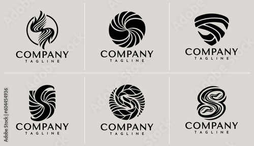 Set of abstract business letter S logo design