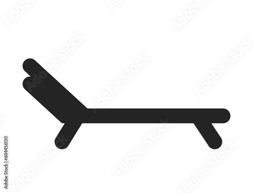 sunbed icon. summer vacation, sea resort and beach symbol. isolated vector image