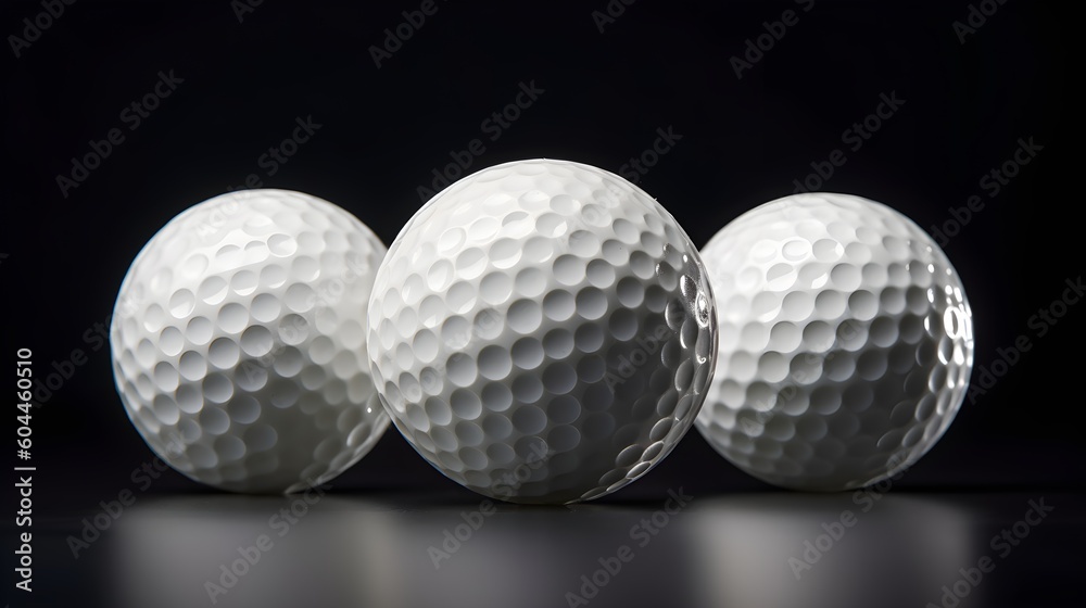 white golf balls isolated on black background white golf balls isolated on black background