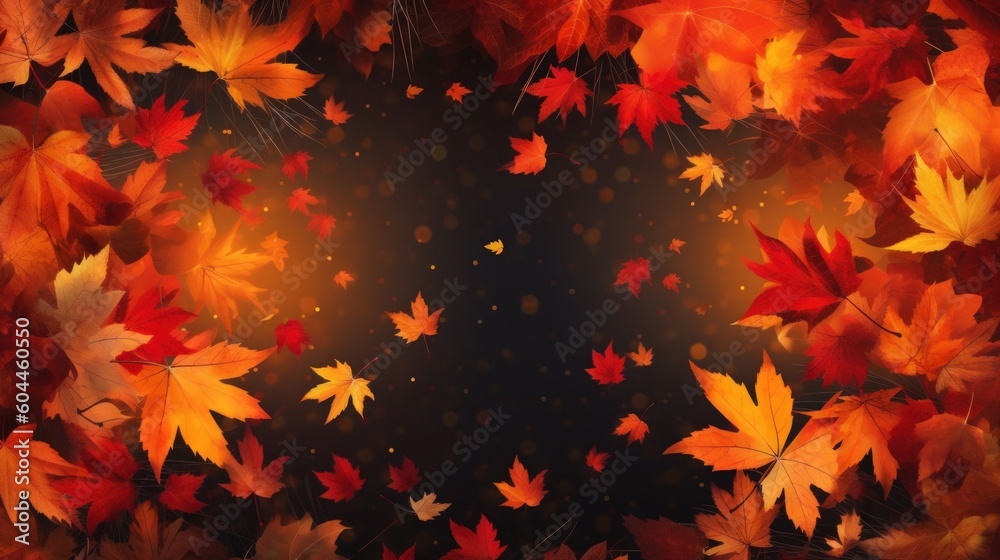 Welcome Autumn background. Illustration AI Generative. Welcome Autumn background. Illustration AI Generative.