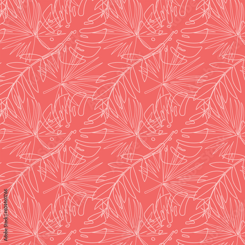 Tropical seamless pattern, jungle vector illustration, pattern for background