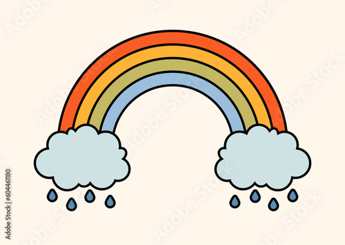 Retro hippie rainbow sticker