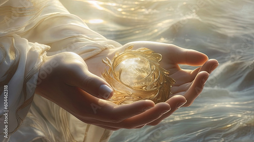 Hands Holding Ball of Magical Light Epic Fantasy art