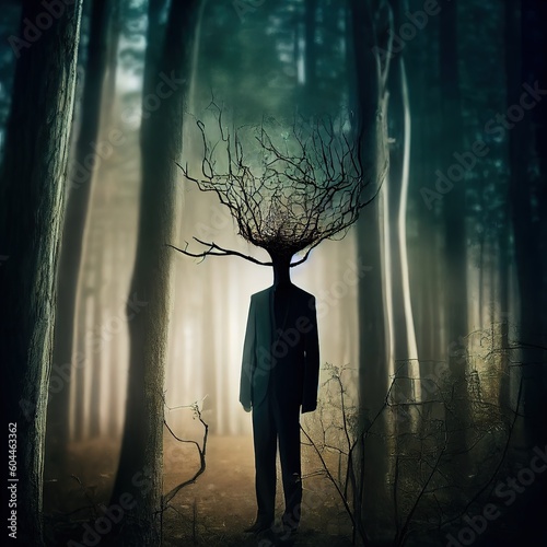 Generative AI Illustration of the Age of Conscience of a Person who has made many choices, branching into different paths in life, whether for good or evil.