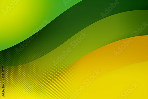 Bright green and yellow abstract waves background. Generative AI