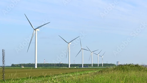 Wallpaper Mural Wind turbines in Netherlands Windmill energy farm Eco power Torontodigital.ca