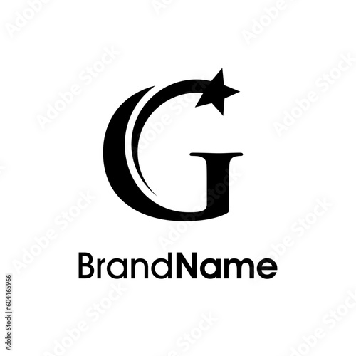 Elegant Initial G Star Logo